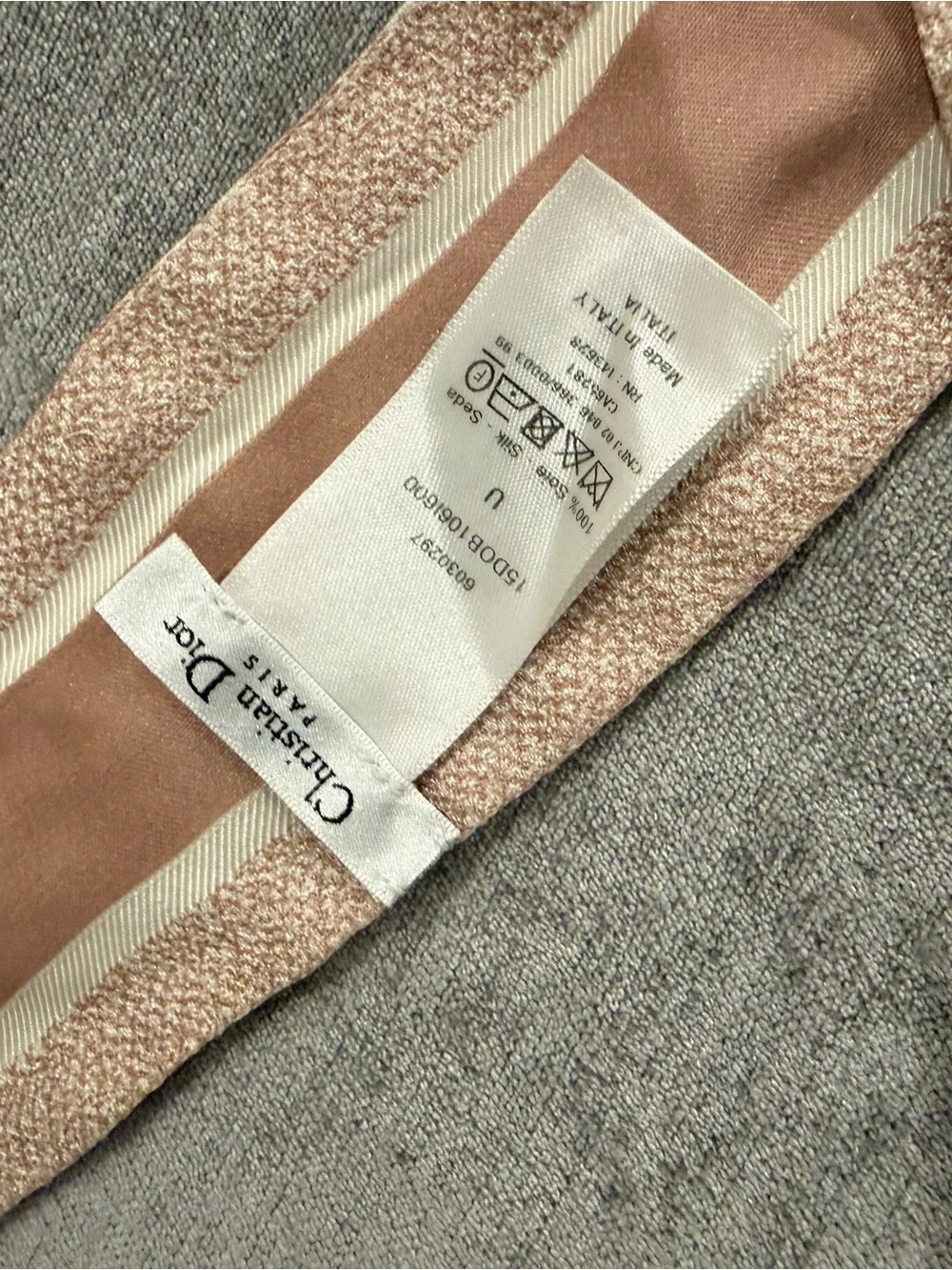 Dior Pink and Cream Christian Dior Twilly Scarf